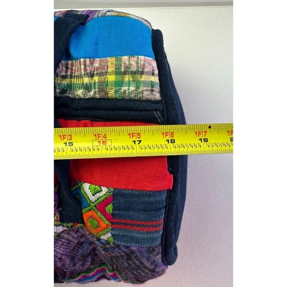 Guatemalan Large Hippie Duffel Bag‎ Embroidered Quilted Patchwork Overnight Gym